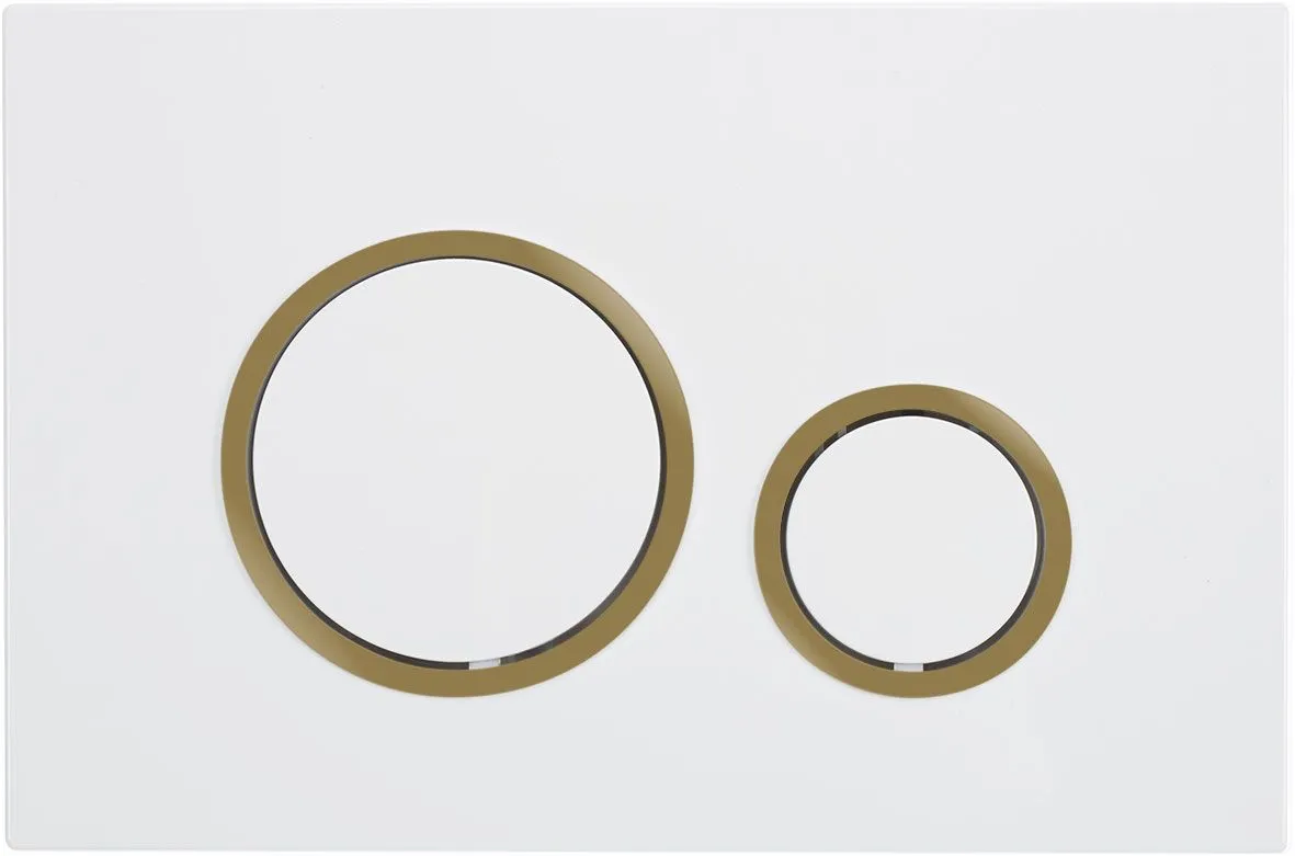 Flush plate Soul, white with gold rings