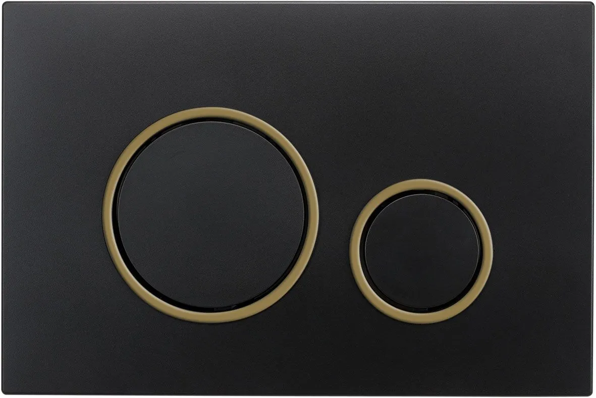 Flush plate Soul, black with gold rings